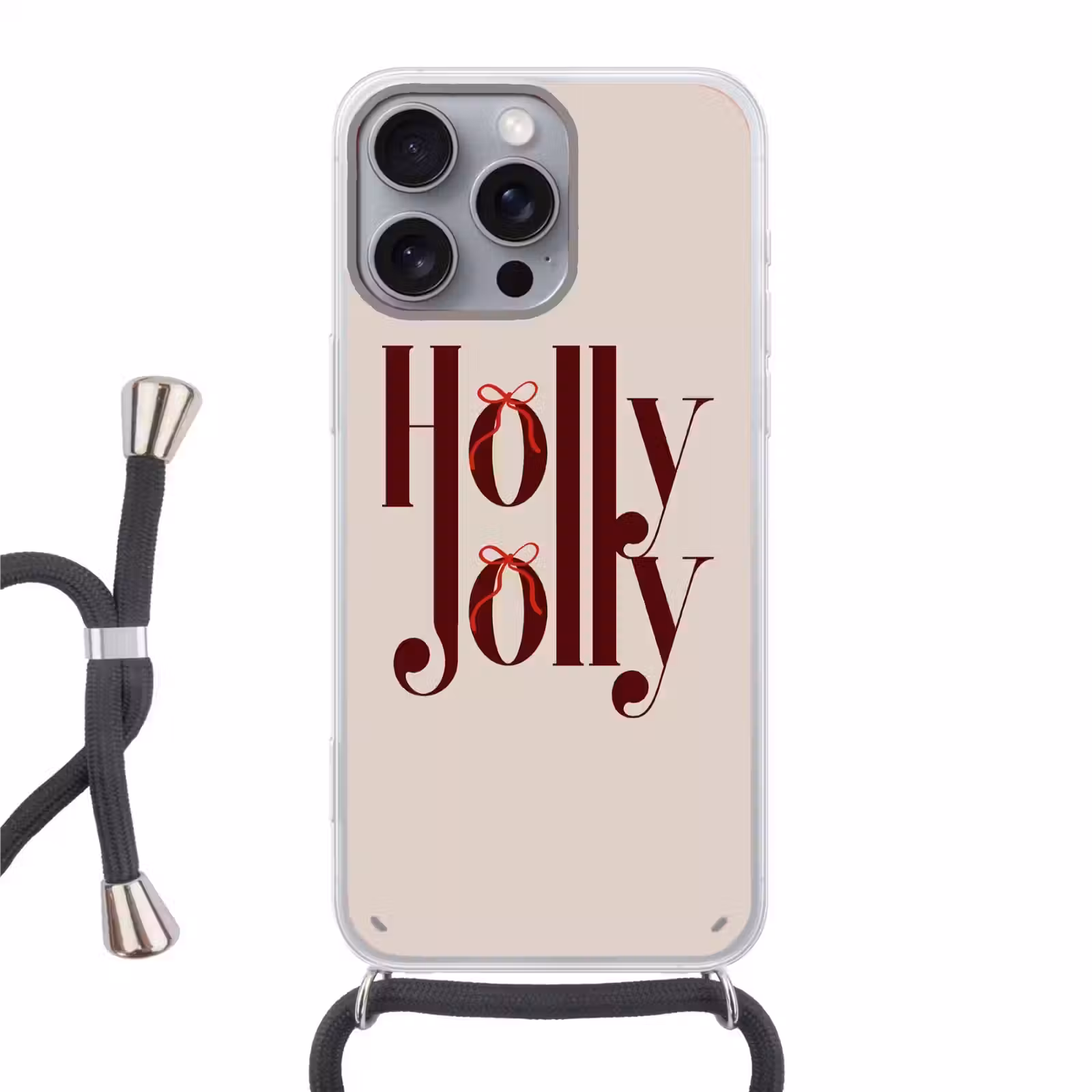 Telefoonhoesje met koord - Tekst - Kerst - Bruin — 1