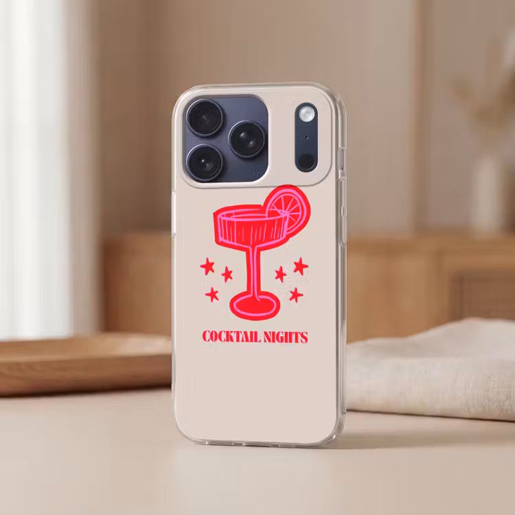 Telefoonhoesje - Cocktail - Kerst - Beige - Roze — 3