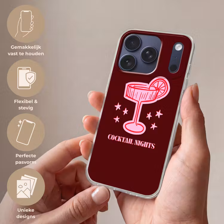 Telefoonhoesje - Cocktail - Kerst - Burgundy - Roze — 4