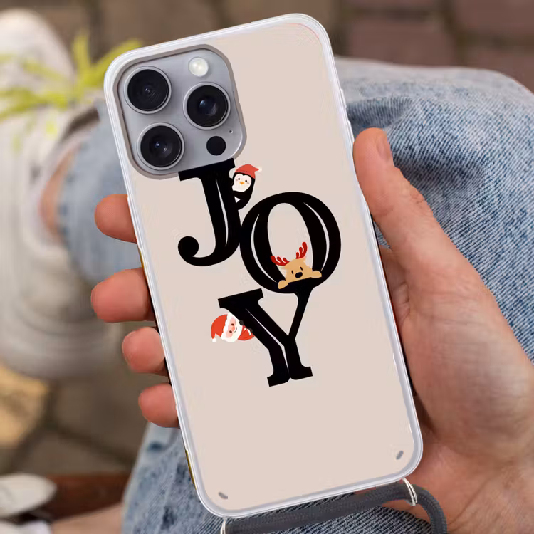 Telefoonhoesje met koord - Joy - Animatie - Zwart - Kerst — 2