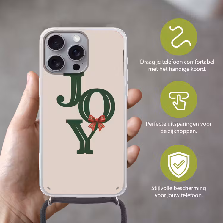Telefoonhoesje met koord - Tekst - Kerst - Groen — 4