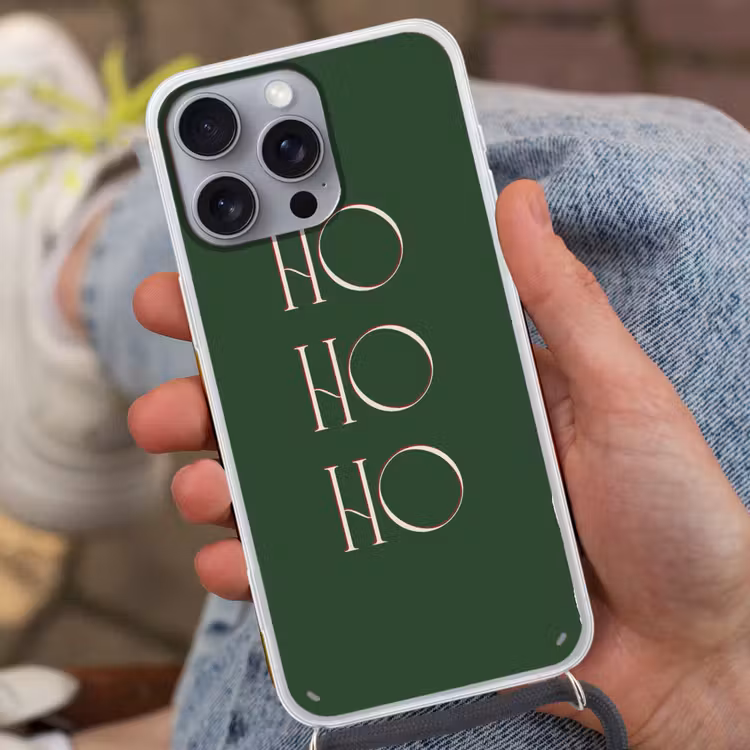 Telefoonhoesje met koord - Tekst - Kerst - Modern - Groen — 2