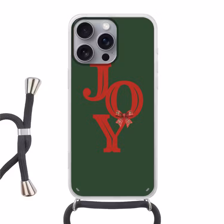 Telefoonhoesje met koord - Tekst - Kerst - Rood — 1