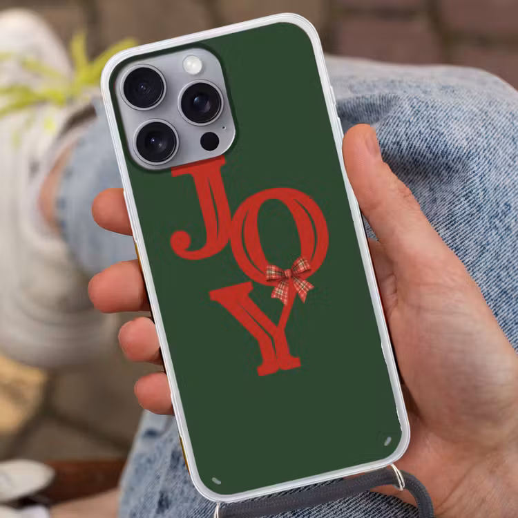 Telefoonhoesje met koord - Tekst - Kerst - Rood — 2