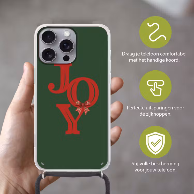 Telefoonhoesje met koord - Tekst - Kerst - Rood — 4