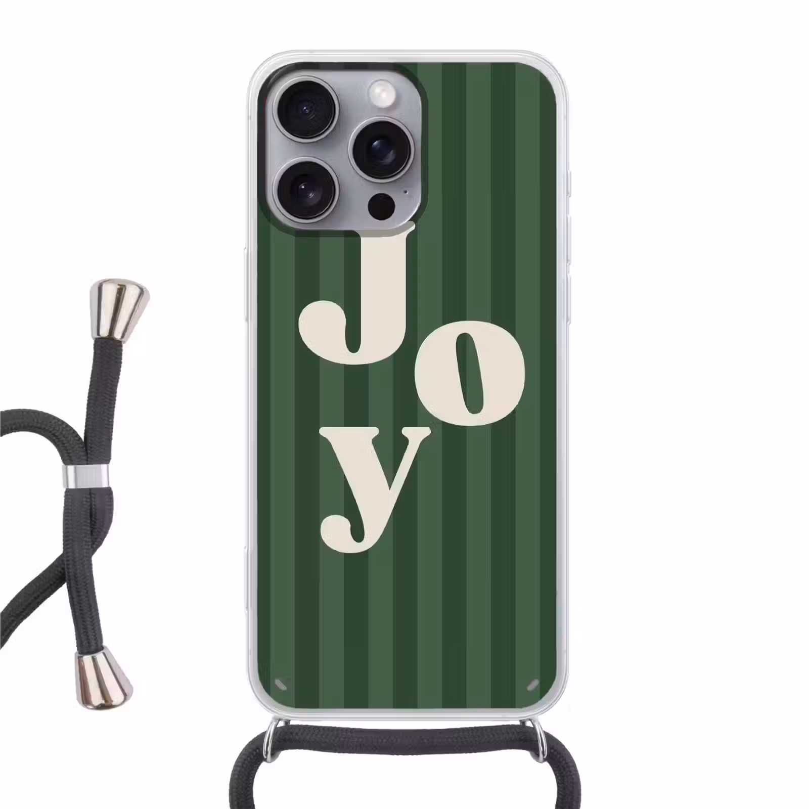 Telefoonhoesje met koord - Joy - Kerst - Tekst - Groen — 1