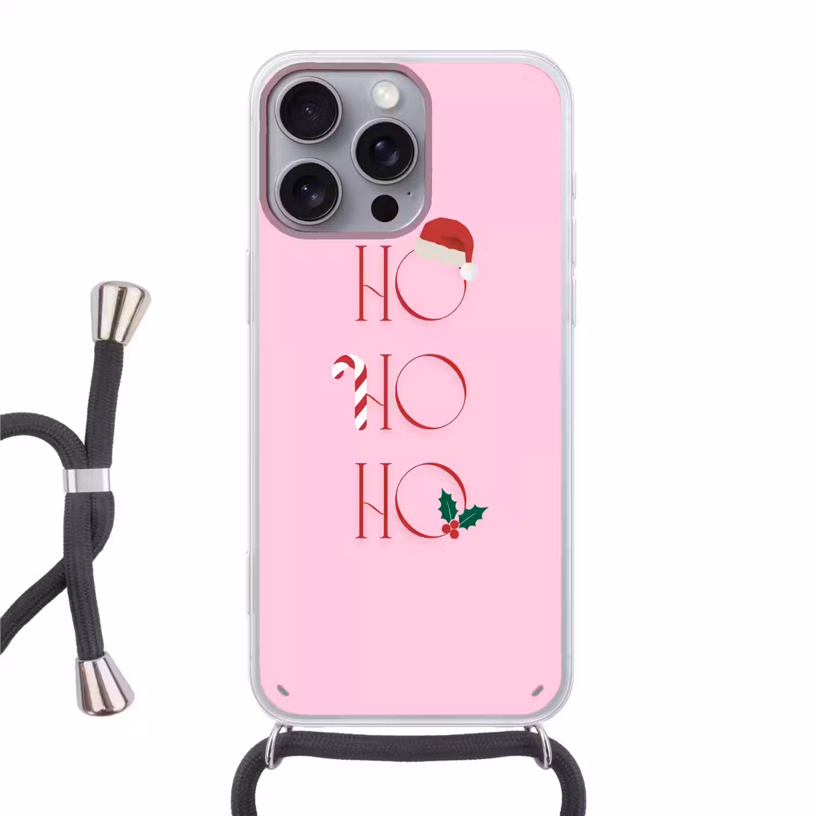 Telefoonhoesje met koord - Kerst - Tekst - Roze - Illustratie — 1