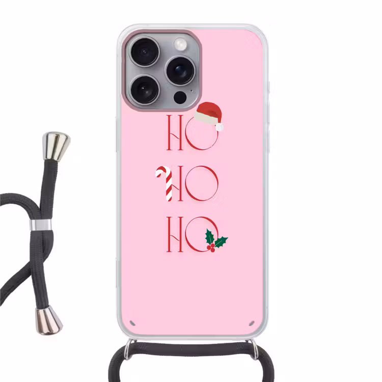Telefoonhoesje met koord - Kerst - Tekst - Roze - Illustratie — 1