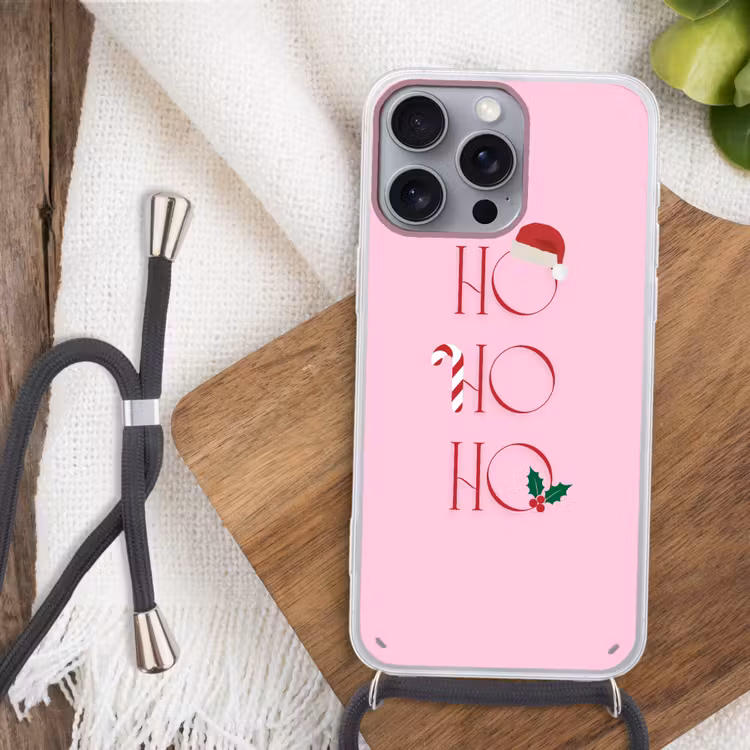 Telefoonhoesje met koord - Kerst - Tekst - Roze - Illustratie — 3