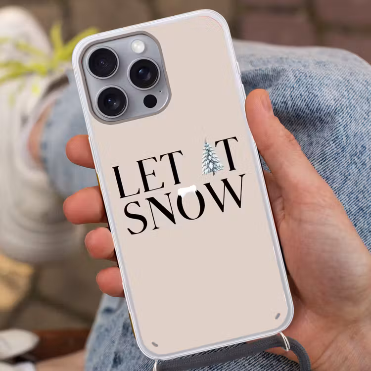Telefoonhoesje met koord - Tekst - Kerst - Sneeuw — 2