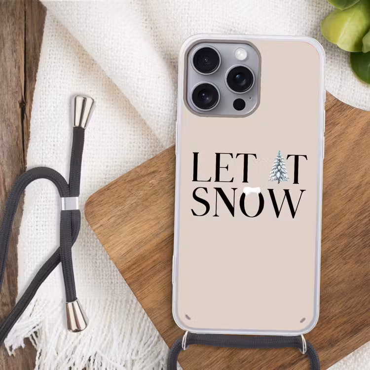 Telefoonhoesje met koord - Tekst - Kerst - Sneeuw — 3
