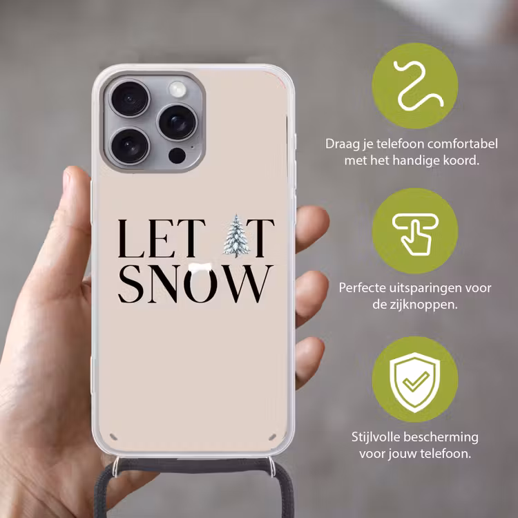Telefoonhoesje met koord - Tekst - Kerst - Sneeuw — 4