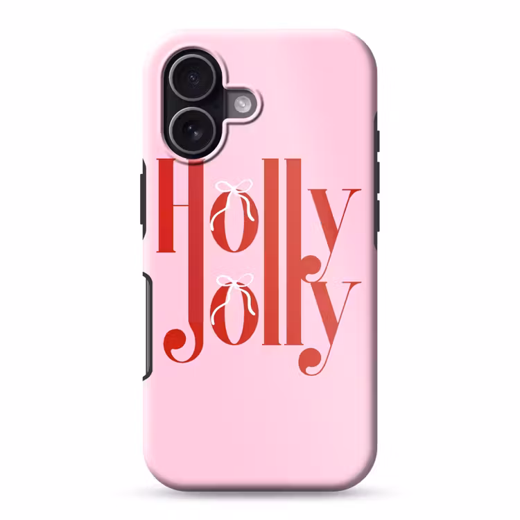 Telefoonhoesje Toughcase - Kerst - Tekst - Rood - Roze — 1