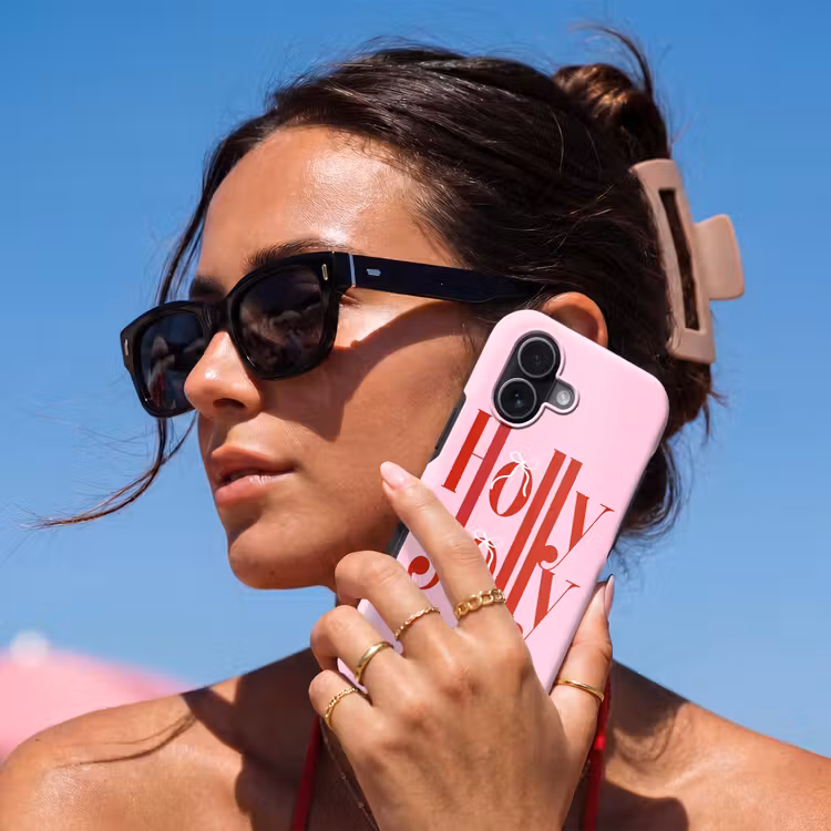 Telefoonhoesje Toughcase - Kerst - Tekst - Rood - Roze — 6