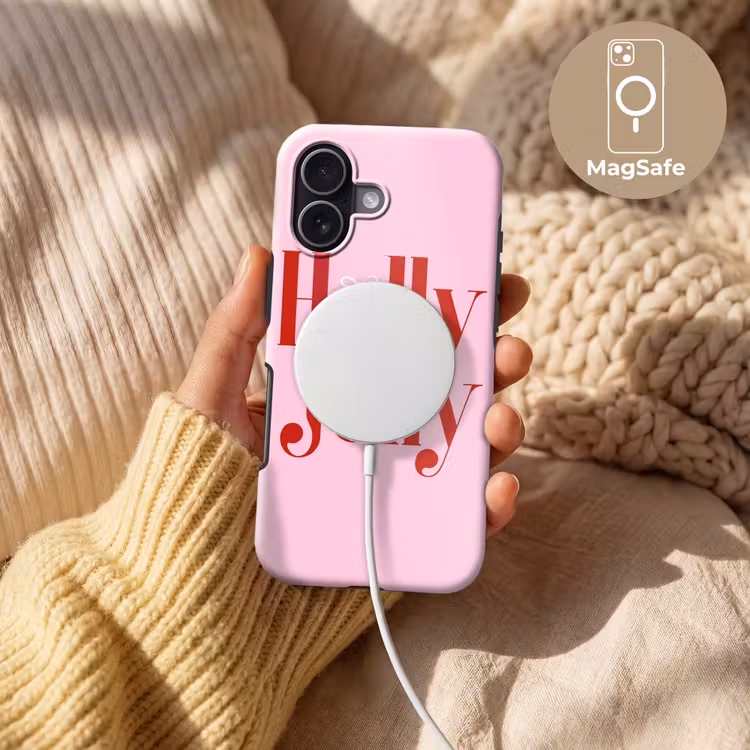 Telefoonhoesje Toughcase - Kerst - Tekst - Rood - Roze — 8