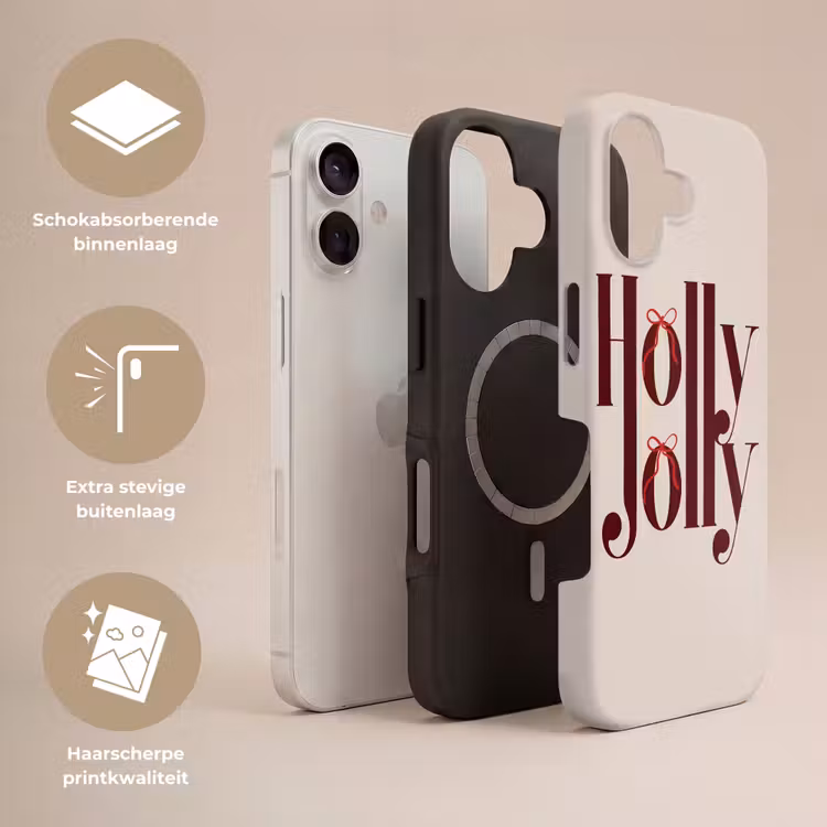 Telefoonhoesje Toughcase - Tekst - Kerst - Bruin — 3