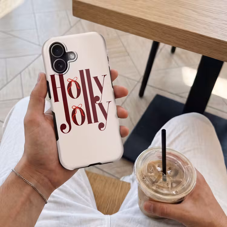 Telefoonhoesje Toughcase - Tekst - Kerst - Bruin — 4