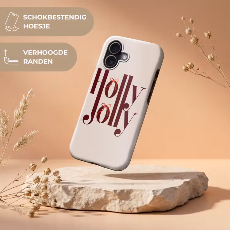 Telefoonhoesje Toughcase - Tekst - Kerst - Bruin — 5