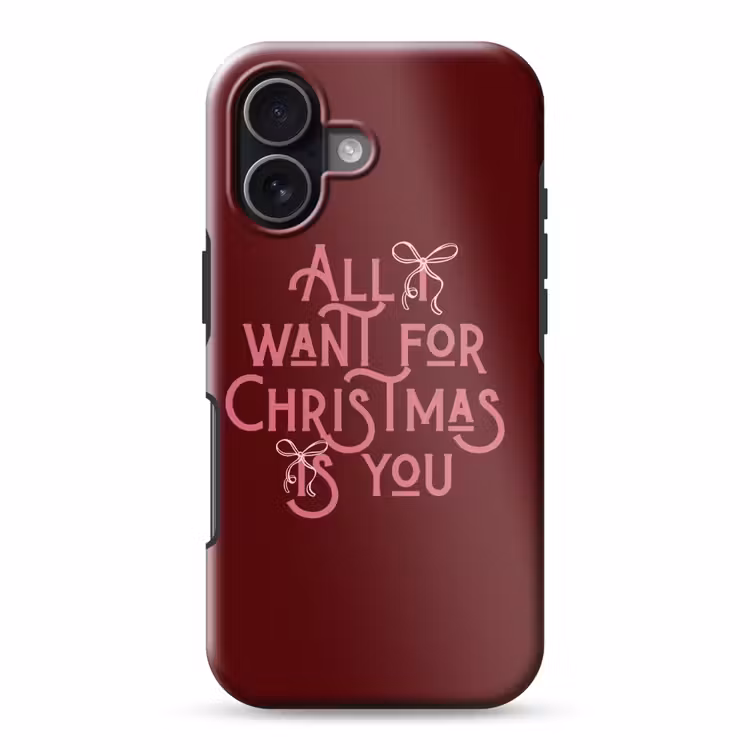 Telefoonhoesje Toughcase - Tekst - Kerst - Rood - Roze — 1