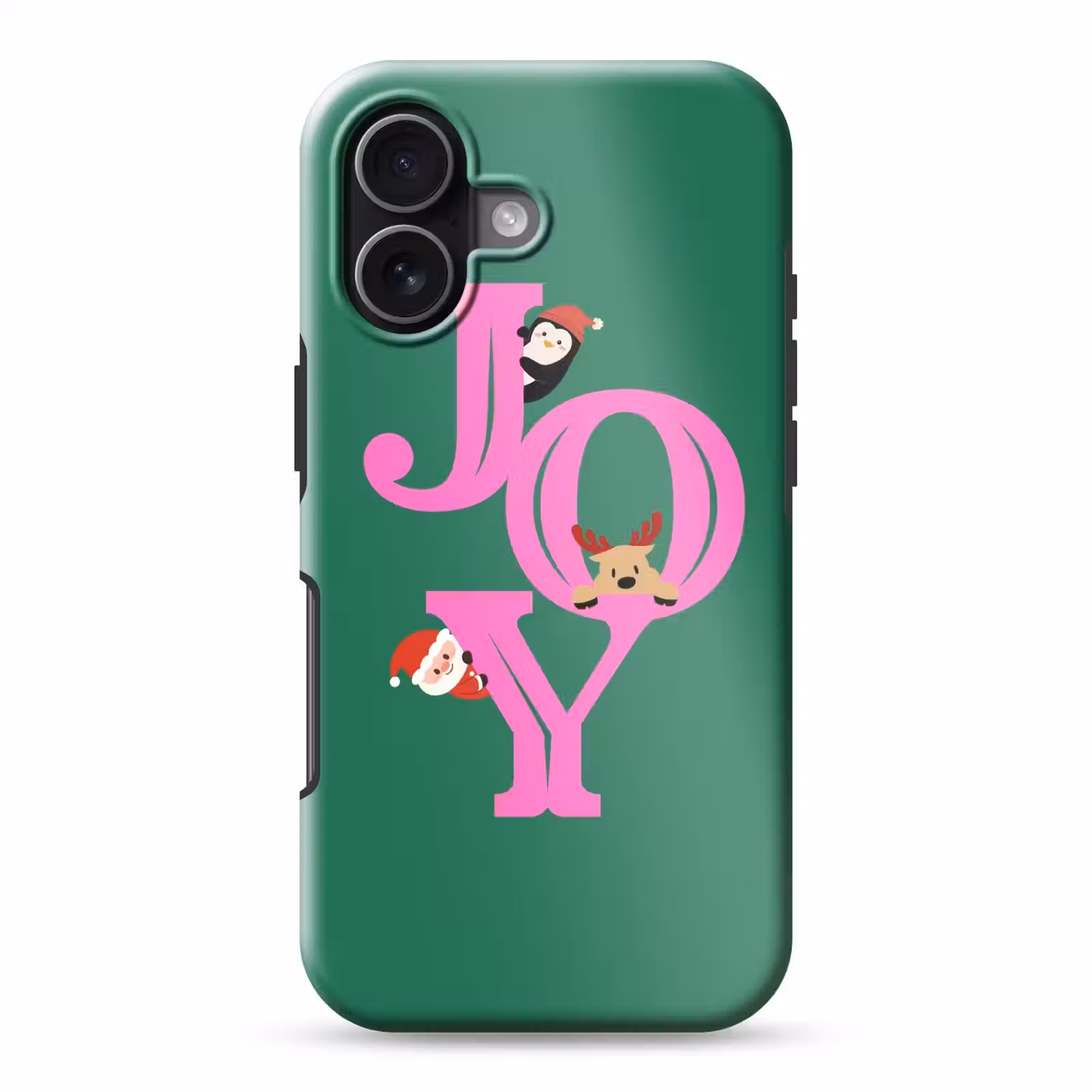 Telefoonhoesje Toughcase - Joy - Kerst - Animatie - Roze - Groen — 1