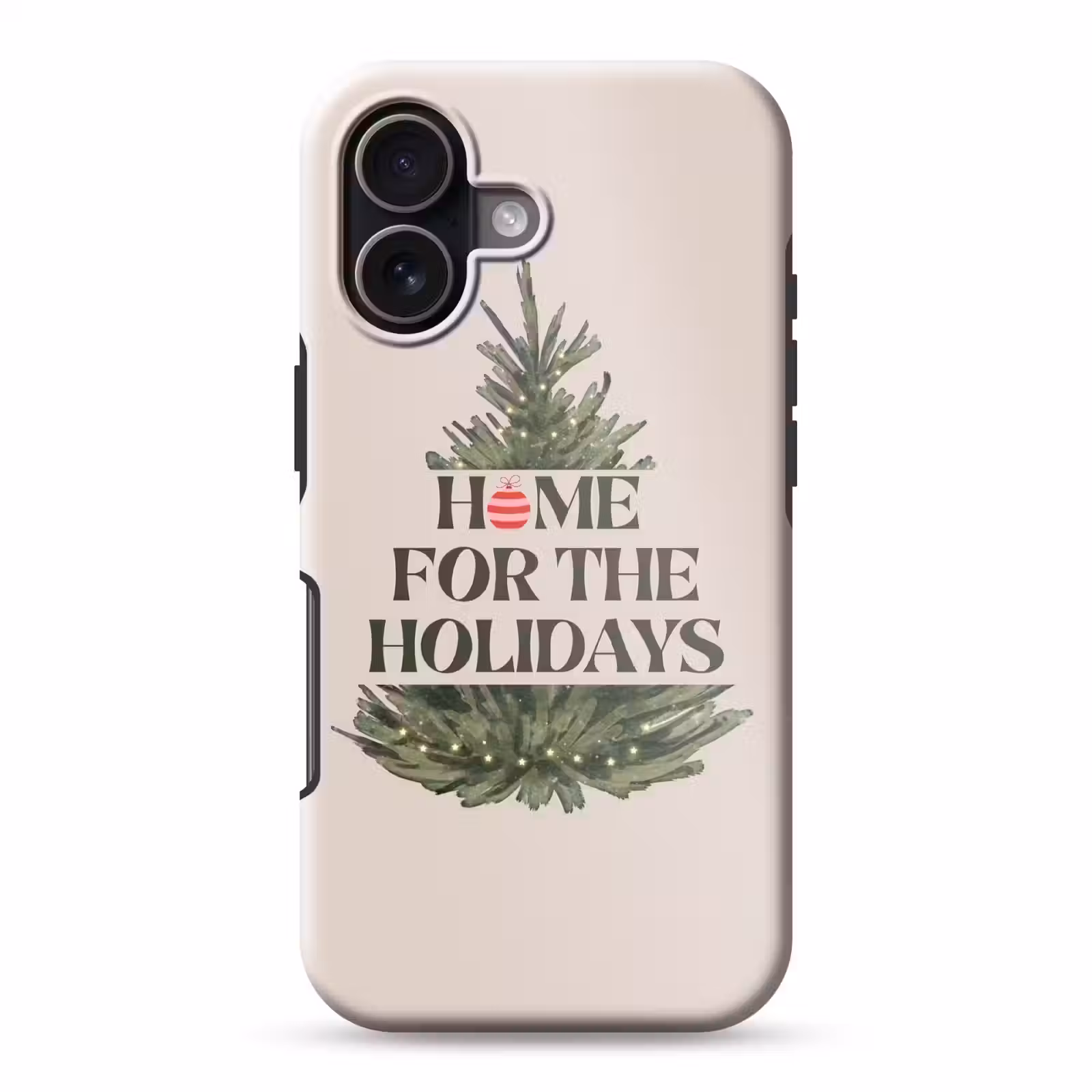 Telefoonhoesje Toughcase - Kerst - Tekst - Kerstboom - Beige — 1