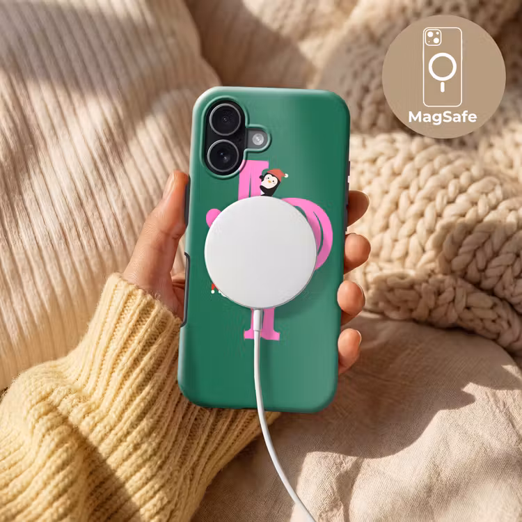 Telefoonhoesje Toughcase - Joy - Kerst - Animatie - Roze - Groen — 8