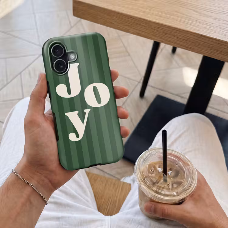 Telefoonhoesje Toughcase - Joy - Kerst - Tekst - Groen — 4