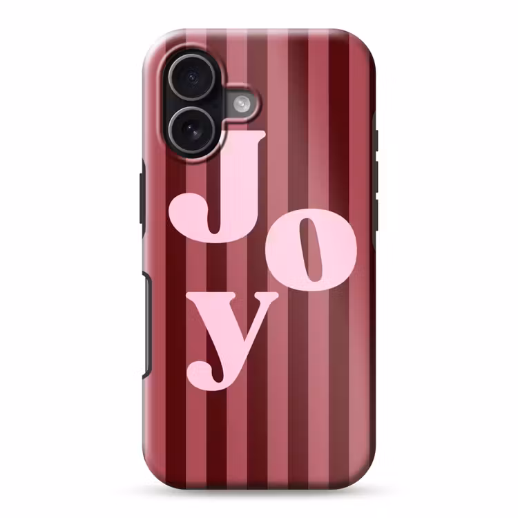 Telefoonhoesje Toughcase - Joy - Kerst - Tekst - Roze — 1