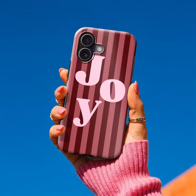 Telefoonhoesje Toughcase - Joy - Kerst - Tekst - Roze — 2