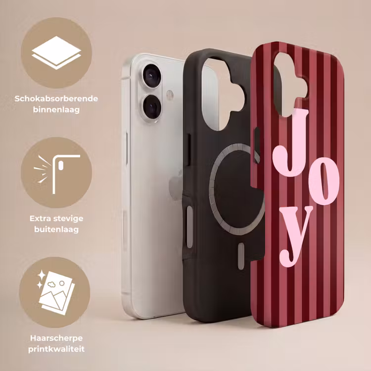 Telefoonhoesje Toughcase - Joy - Kerst - Tekst - Roze — 3