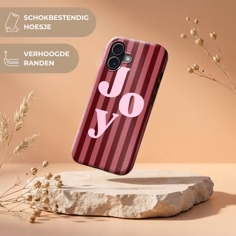 Telefoonhoesje Toughcase - Joy - Kerst - Tekst - Roze — 5