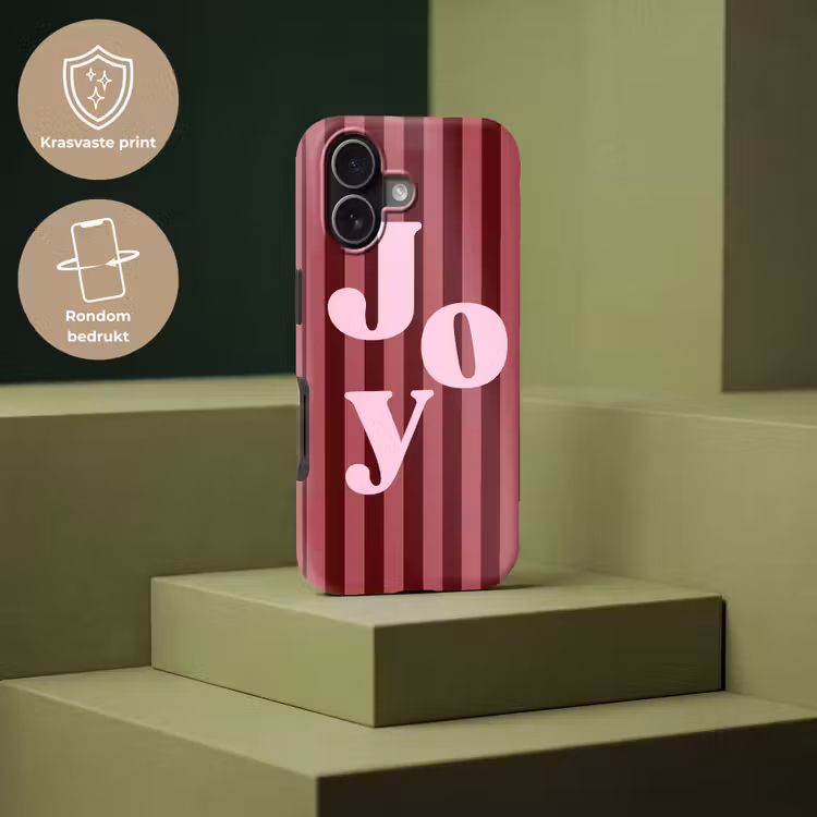 Telefoonhoesje Toughcase - Joy - Kerst - Tekst - Roze — 7