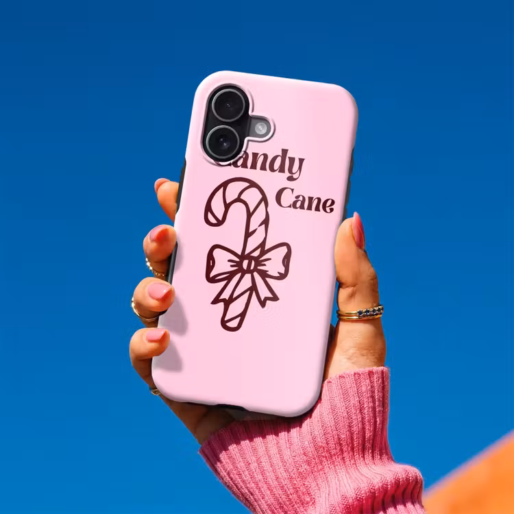 Telefoonhoesje Toughcase - Kerst - Snoep - Tekst - Bruin - Roze — 2
