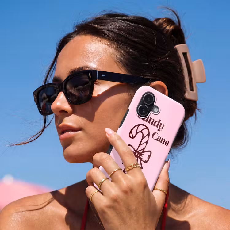 Telefoonhoesje Toughcase - Kerst - Snoep - Tekst - Bruin - Roze — 6