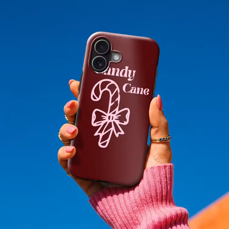 Telefoonhoesje Toughcase - Kerst - Snoep - Tekst - Roze — 2