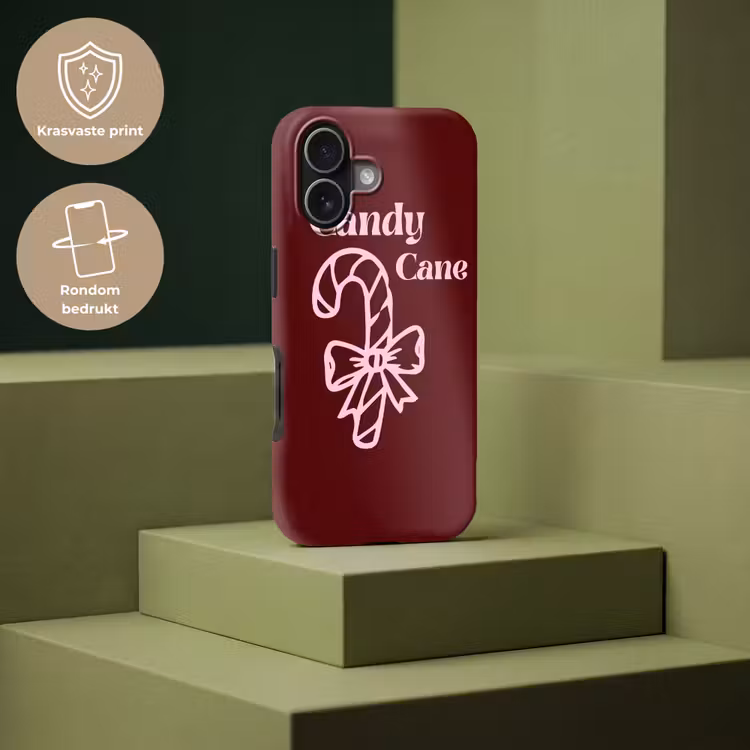 Telefoonhoesje Toughcase - Kerst - Snoep - Tekst - Roze — 7