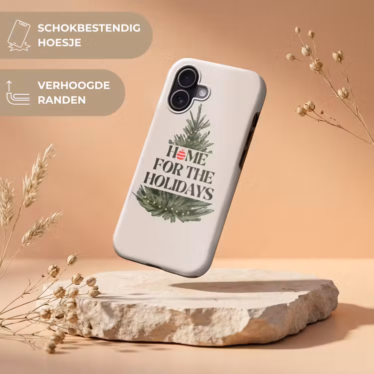 Telefoonhoesje Toughcase - Kerst - Tekst - Kerstboom - Beige — 5