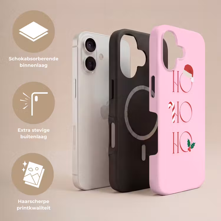 Telefoonhoesje Toughcase - Kerst - Tekst - Roze - Illustratie — 3