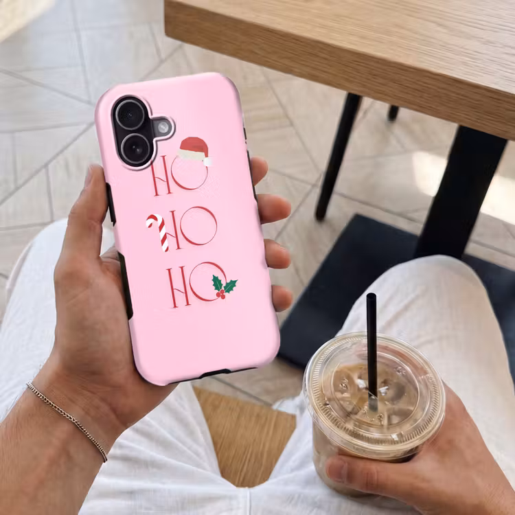 Telefoonhoesje Toughcase - Kerst - Tekst - Roze - Illustratie — 4