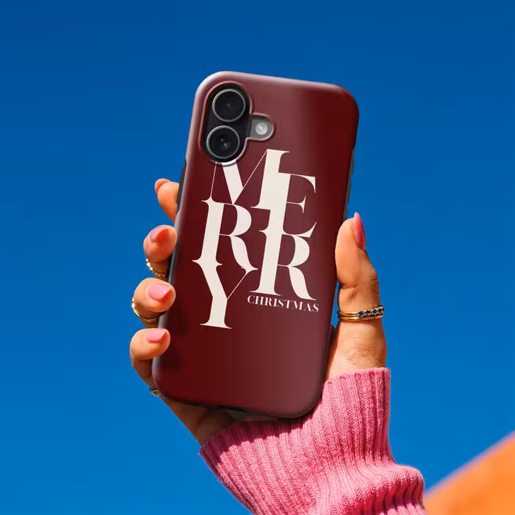Telefoonhoesje Toughcase - Merry - Tekst - Donker - Rood — 2