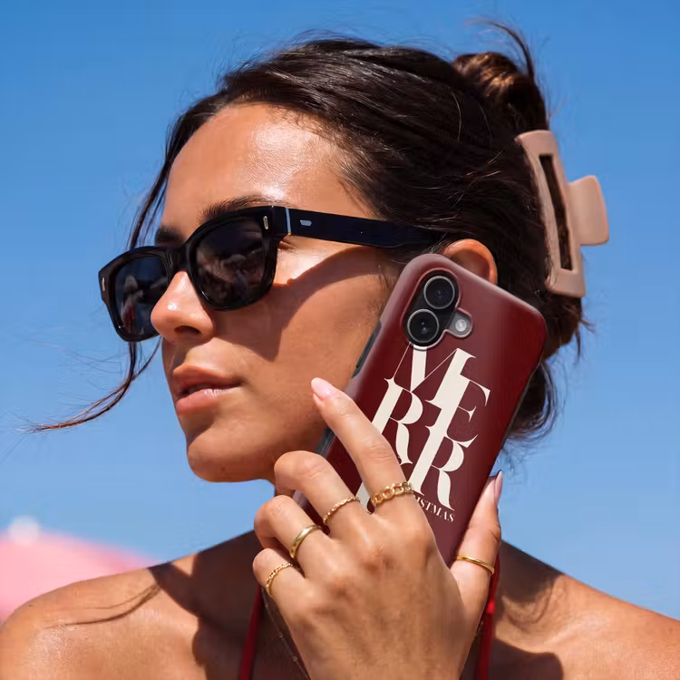 Telefoonhoesje Toughcase - Merry - Tekst - Donker - Rood — 6