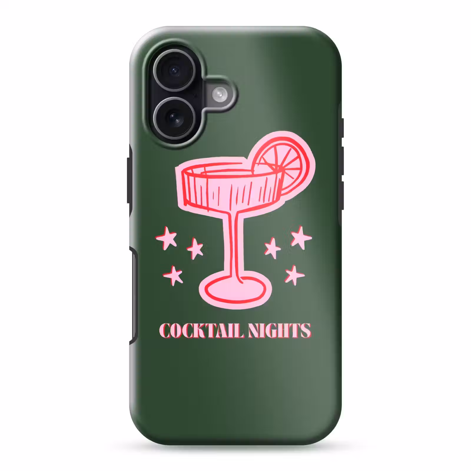 Telefoonhoesje Toughcase - Cocktail - Kerst - Roze - Groen — 1