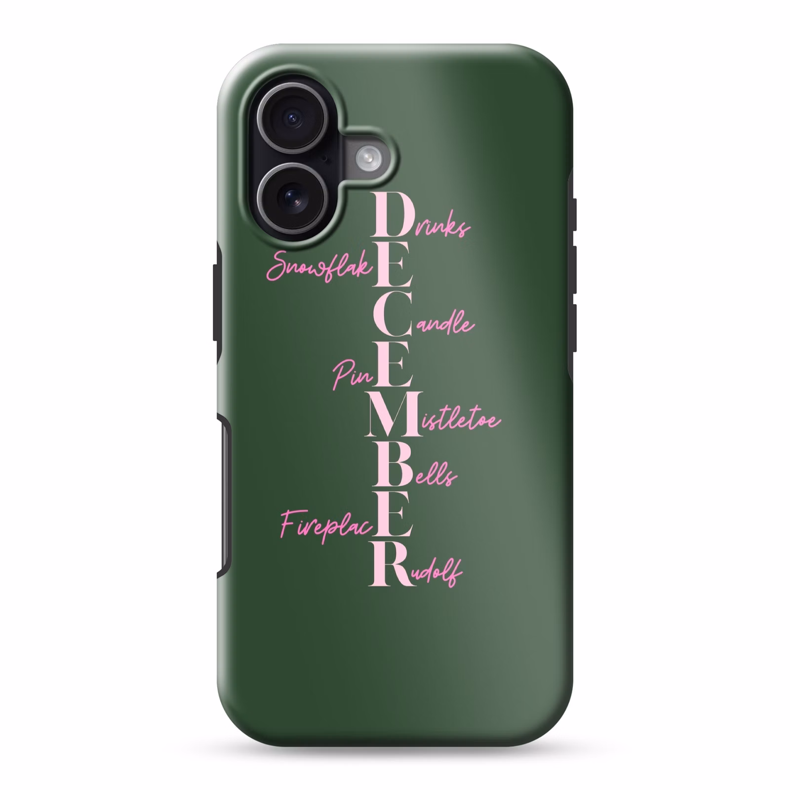 Telefoonhoesje Toughcase - December - Tekst - Kerst - Groen — 1