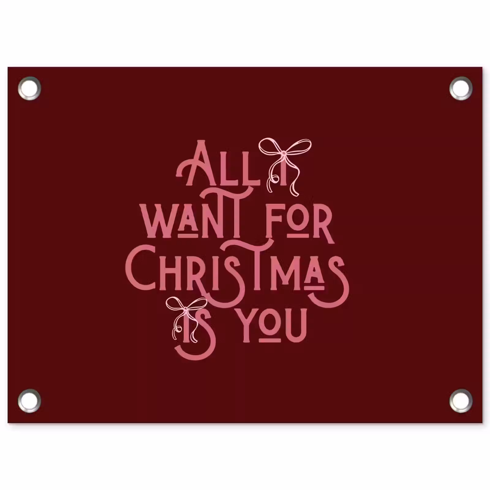Tuinposter - Tekst - Kerst - Rood - Roze — 1