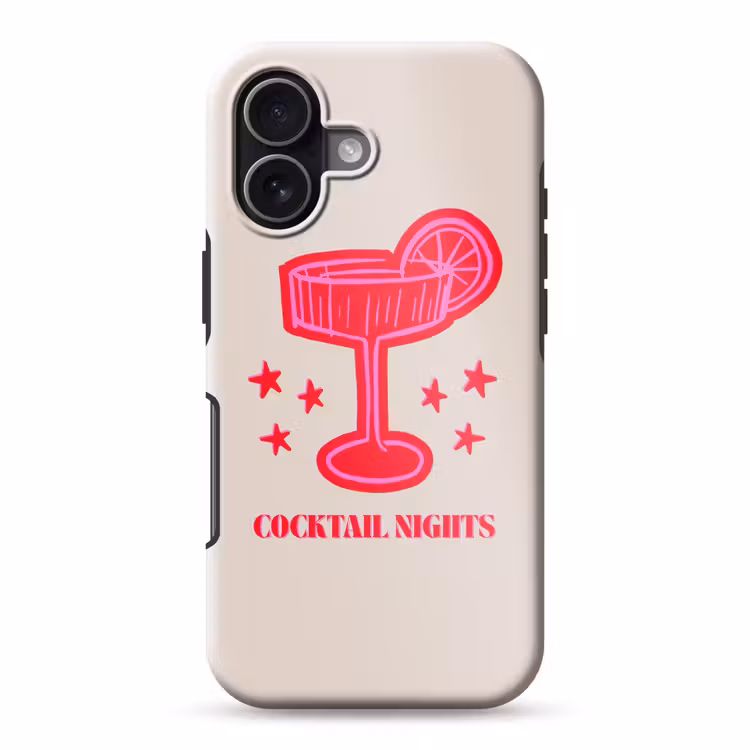 Telefoonhoesje Toughcase - Cocktail - Kerst - Beige - Roze — 1