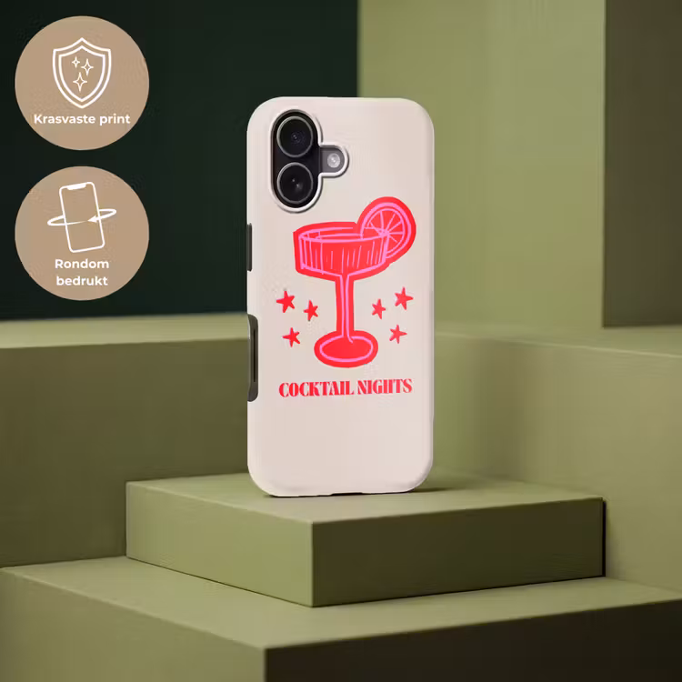 Telefoonhoesje Toughcase - Cocktail - Kerst - Beige - Roze — 7