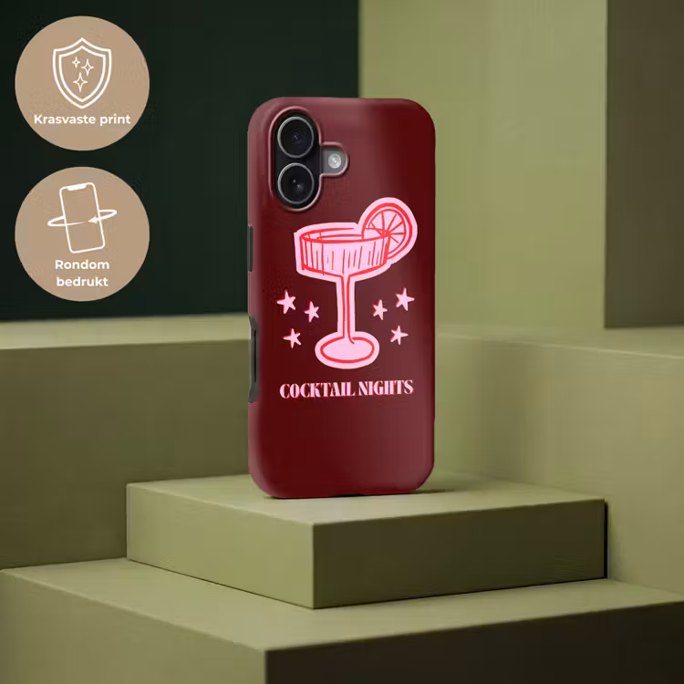 Telefoonhoesje Toughcase - Cocktail - Kerst - Burgundy - Roze — 7