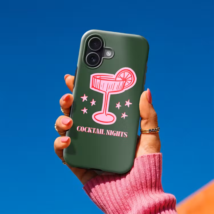 Telefoonhoesje Toughcase - Cocktail - Kerst - Roze - Groen — 2