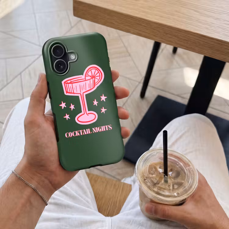 Telefoonhoesje Toughcase - Cocktail - Kerst - Roze - Groen — 4