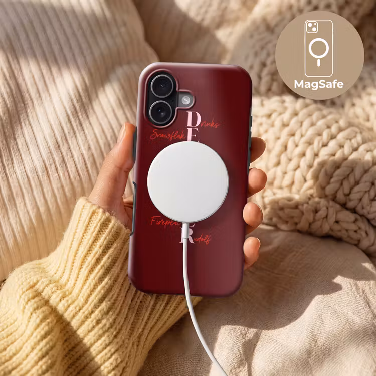 Telefoonhoesje Toughcase - December - Tekst - Kerst - Burgundy — 8